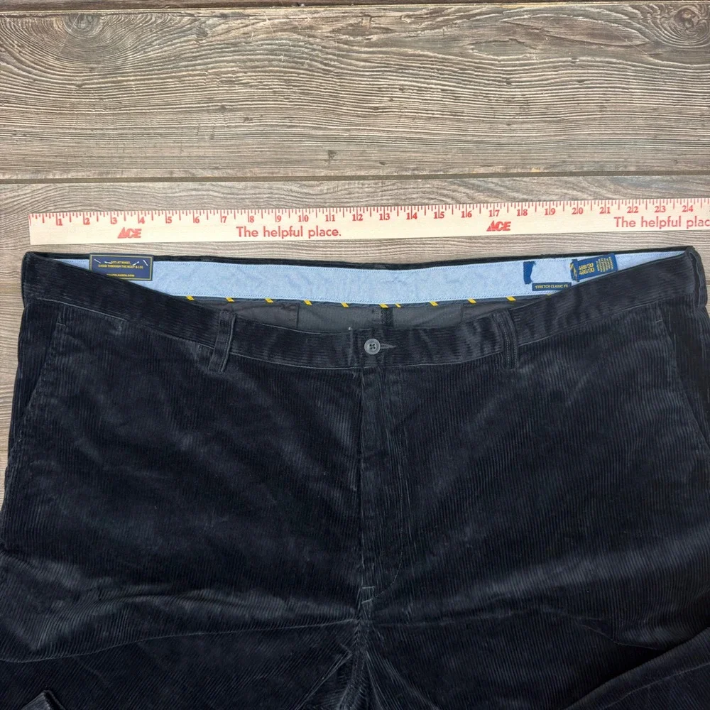 Polo Ralph Lauren Men 48Bx30 Corduroy Pants Black Stretch Classic NEW CUT TAG